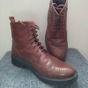 Lace up, brogue, ankle boots. UK 38.